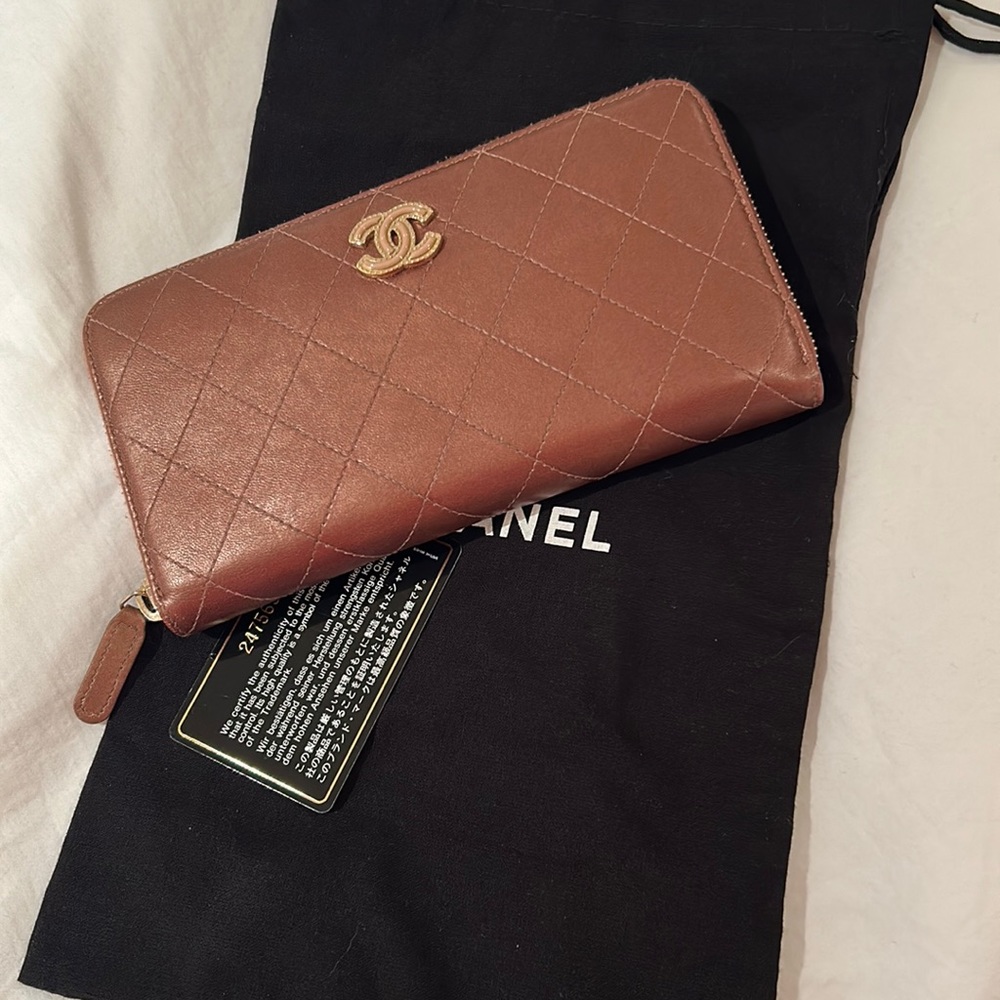 Chanel zip long wallet